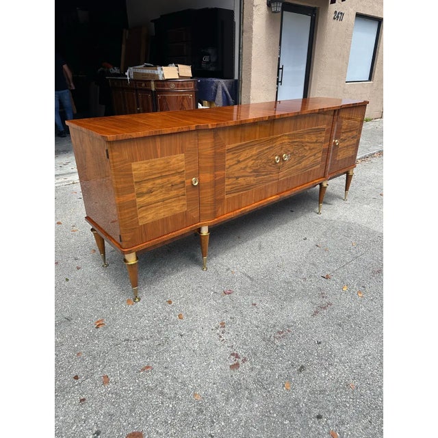 1940s French Art Deco Burlwood Sideboard For Sale - Image 4 of 12
