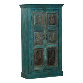 Armoire Constructed From Antique Indian Teakwood Doors and Elements For Sale