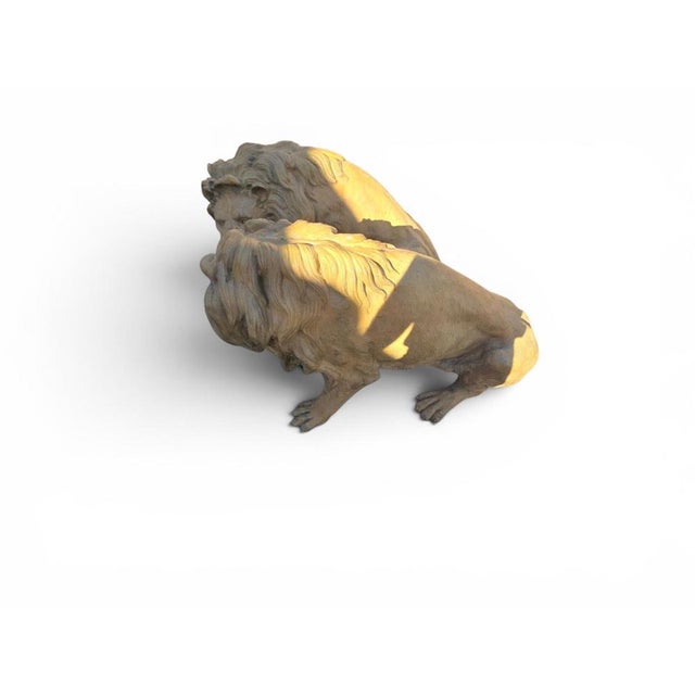 Neapolitan Artist, Large Lions, 1980s, Patinated Bronze, Set of 2 For Sale - Image 9 of 11