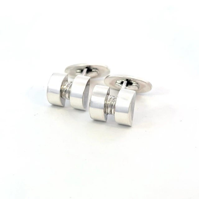 1990s Georg Jensen Estate Cufflinks Sterling Silver 15.4 Grams, 2 pieces For Sale In New York - Image 6 of 12