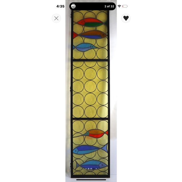 ⸻ Title: Monumental Post-Modern Stained-Glass Panels, Restored Hollywood–Miami Set of Six Price: $48,000 (set of 6 panels)...