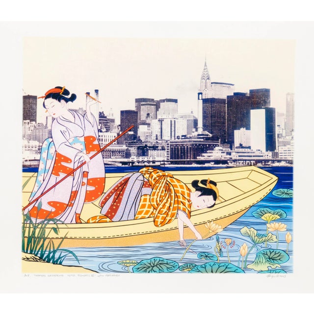 2000 - 2009 Women Gathering Lotus Flowers Ii, After Harunobu, Michael Knigin, Pigment Print For Sale - Image 5 of 5