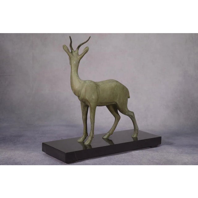 Vintage Regula Deer Sculpture on Marble Base, 1940s For Sale - Image 6 of 12