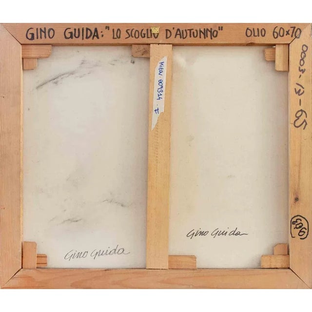 Gino Guida, The Autumn Rock, Oil Painting, 1980s For Sale - Image 6 of 7