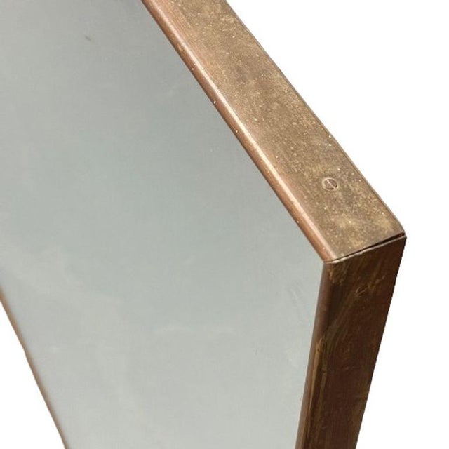 Osvaldo Borsani Attr, Monumental Wall Mirror, Tinted Mirror, Brass, Italy, 1940s For Sale - Image 10 of 14