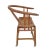Vintage horseshoe back wood chair from northern China. Beautiful aged patina with carved design emblem on back support....