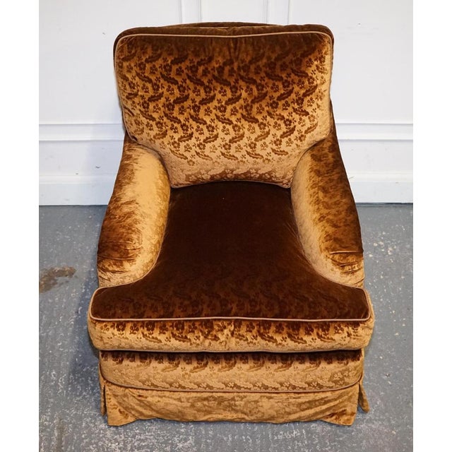 Vintage Bespoke Velvet Connaught Armchairs from Dudgeon London, Set of 2 For Sale - Image 13 of 14