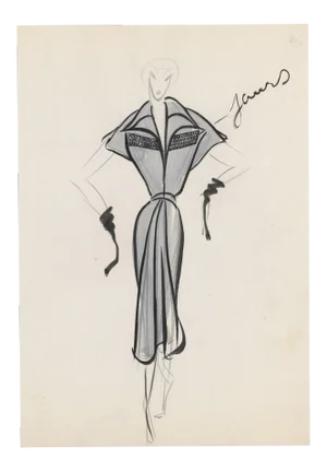 Original French Fashion Drawing