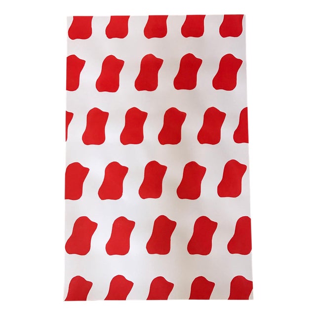 Claude Viallat, Untitled (Red), Original Signed Silkscreen Print, 1980 For Sale