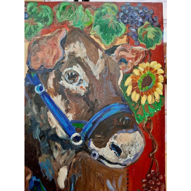 "A Frenchman and His Cow" by Suzanne Etienne For Sale - Image 4 of 9
