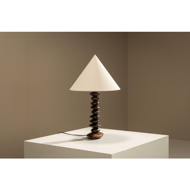 Vintage Wooden Table Lamp, France, 1970s For Sale - Image 10 of 10