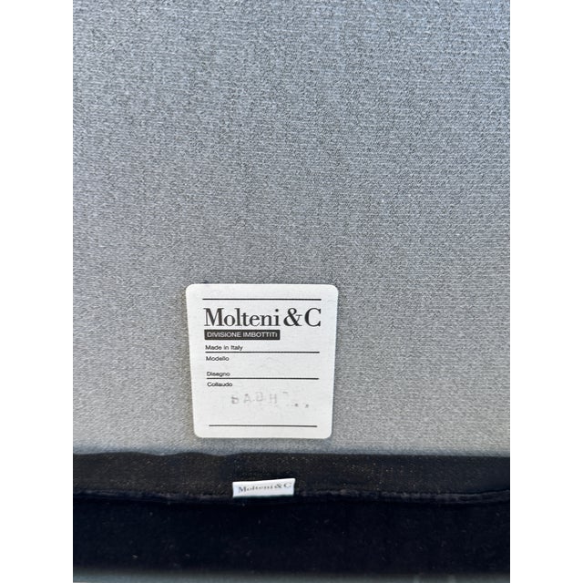 Molteni&C Clipper Armchair in Ivory Basketweave Linen Blend – Black Oak Frame For Sale In New York - Image 6 of 6