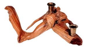 Vintage Driftwood Burlwood Candle Holder