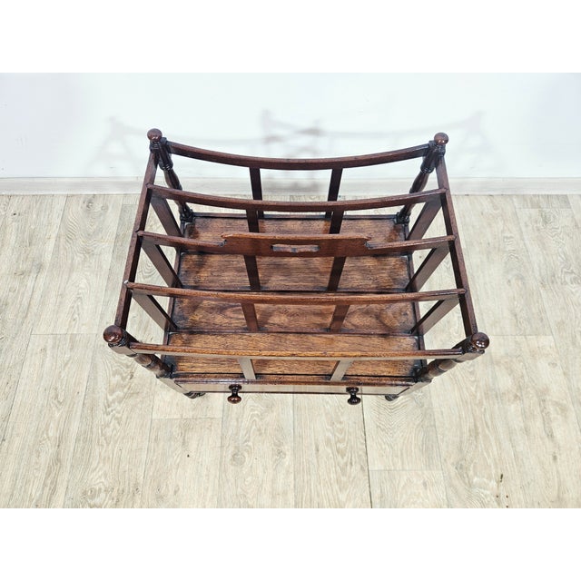 Victorian Newspaper Rack in Oak For Sale - Image 10 of 14