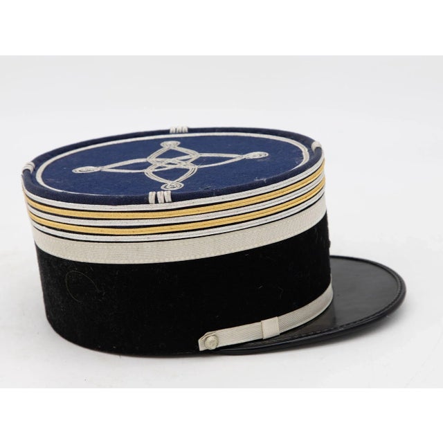 1970s Vintage French Military Academy Officers Hat, Mid Century For Sale - Image 5 of 8