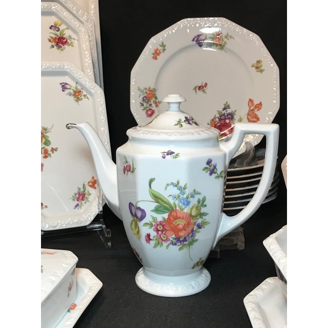 Ceramic Mid 19th Century Rosenthal Maria Floral Service for 8- 77 Pieces For Sale - Image 7 of 13