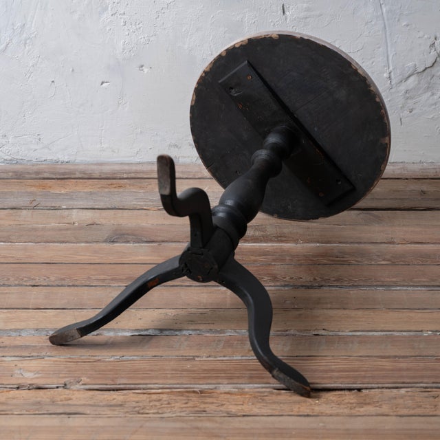 New England Queen Anne Cherry Candle Stand in Black, c.1760 For Sale - Image 16 of 16