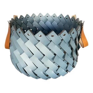 Medium Braided Basket Teal With Handles