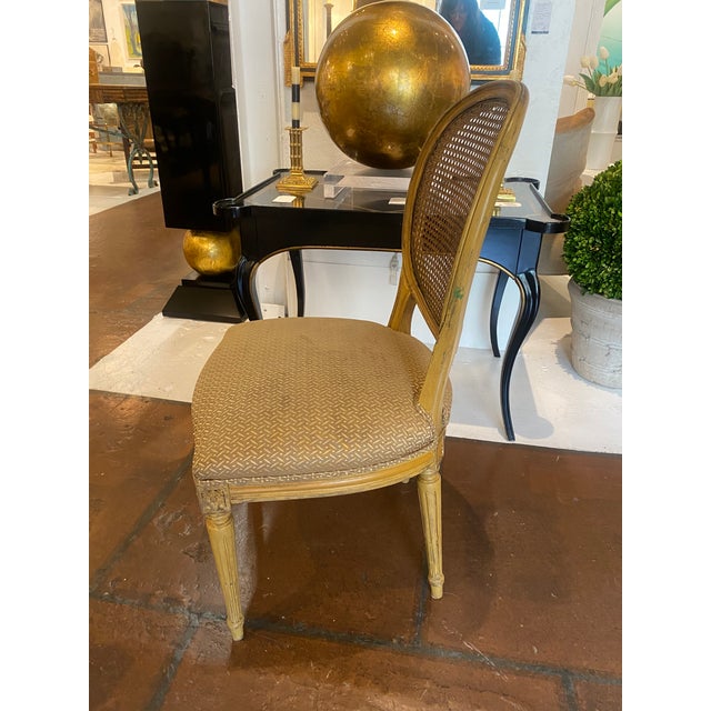 Antique French Style Cane Back Distressed Dining Chairs Set of 6 Chairish