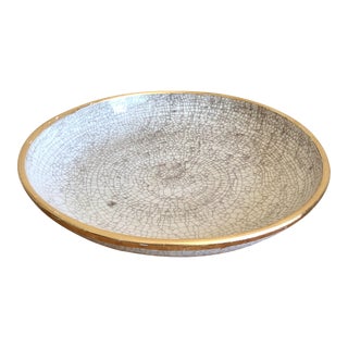 White Crackle Glaze Italian Pottery Charger For Sale