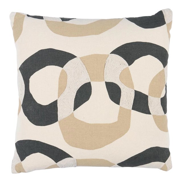Schumacher Enzo Print Pillow In Coastal For Sale