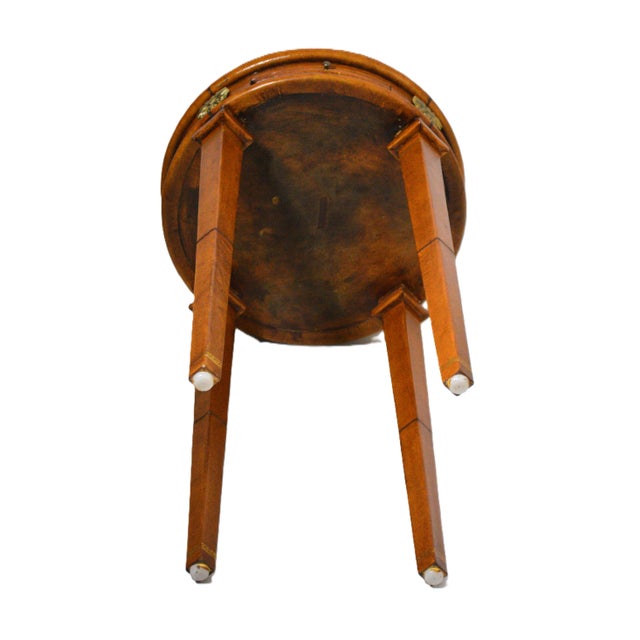 Maitland - Smith Maitland Smith Style Round Leather Wrapped Brass Gueridon Side Drink Table For Sale - Image 4 of 11