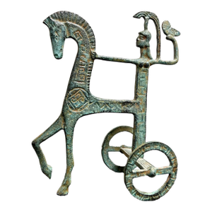 Athena on Her Chariot Ancient Greek Style Mid-Century Modern Horse Sculpture