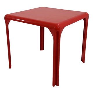 Red Stadio Dining Table by Vico Magistretti for Artemide, 1970s For Sale