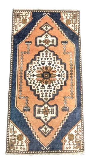Vintage Turkish Handmade Rug-1’4’x2’10"