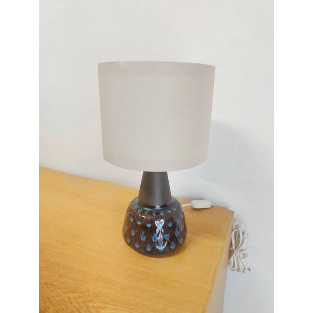 Vintage Danish Table Lamp in Blue Ceramic from Søholm, 1950s For Sale - Image 4 of 7