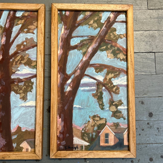 Contemporary Contemporary Two Original Paintings by Stephen Heigh “Big Oak Tree #1-2” (Set of Two) For Sale - Image 3 of 6