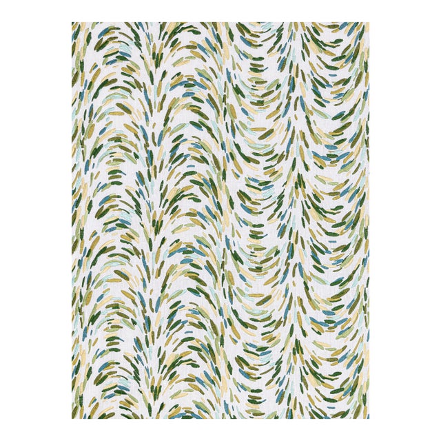 The House of Scalamandré Fountain Embroidery Fabric, Leaf For Sale