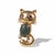 Metal Vintage 14k Gold, Spinach Jade and Ruby Cat Brooch For Sale - Image 7 of 11