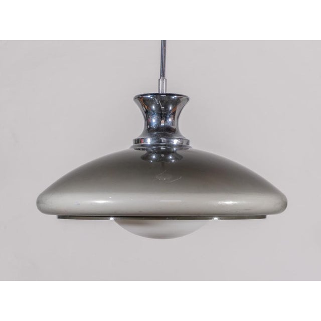 Large Ufo Space Pendant Light in Grey and White by Sciolari, 1970s For Sale - Image 14 of 16