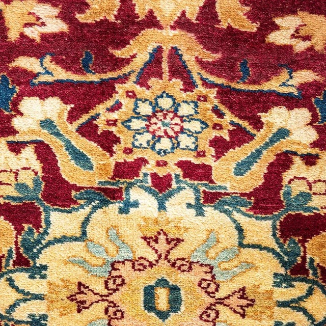 Traditional Mogul Collection Hand-Knotted Area Rug - Red 5' 10" x 8' 10" For Sale - Image 3 of 4