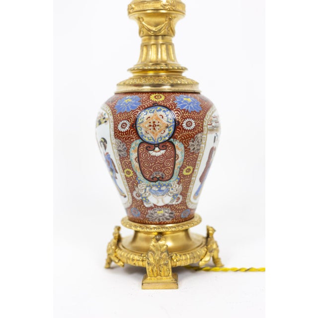 Late 19th Century Table Lamp in Samson Porcelain & Gilt Bronze, 1880s For Sale - Image 5 of 9