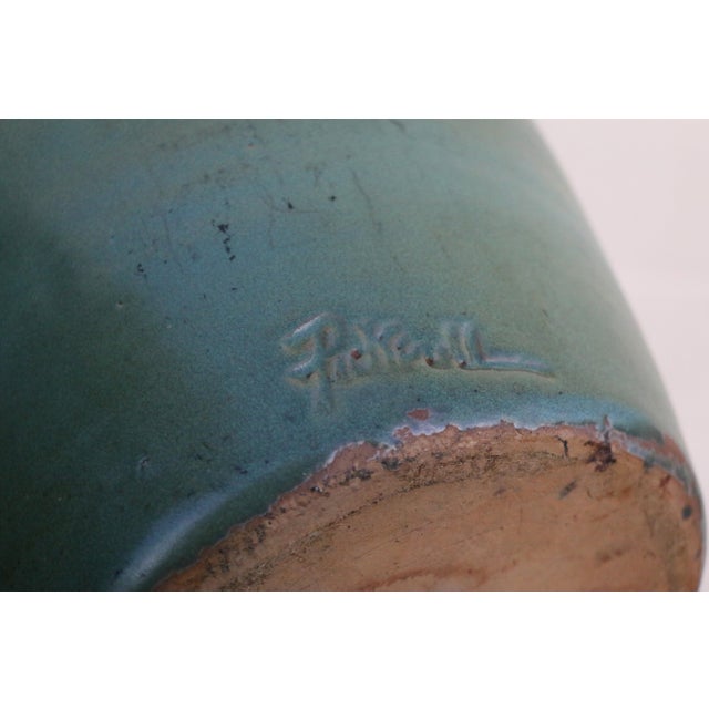 Antique 1920s Olive Green Glazed Oil Jar With Wrought Iron Stand For Sale - Image 16 of 16