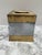 Contemporary Vintage Hammered Brass Tissue Box Cover With Brazilian Agate Stone For Sale - Image 3 of 9