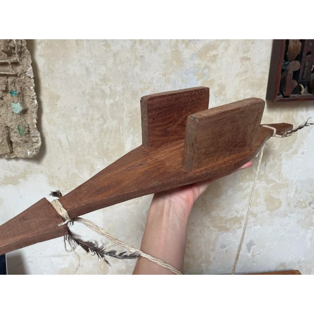 Antique Tribal Mahogany Headrest For Sale In Philadelphia - Image 6 of 8