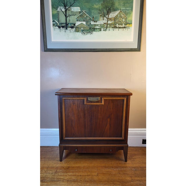 Mid-Century Modern Vintage MCM Lane Record Cabinet-Tilt Down For Sale - Image 3 of 12