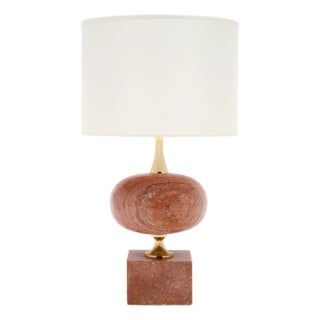 Vintage French Marble Table Lamp by Philippe Barbier For Sale