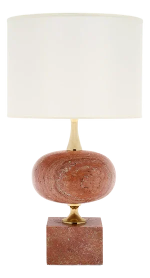 Vintage French Marble Table Lamp by Philippe Barbier
