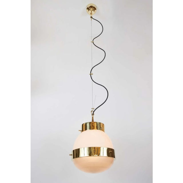 1960s Sergio Mazza Brass 'Delta' Pendant for Artemide For Sale - Image 10 of 11