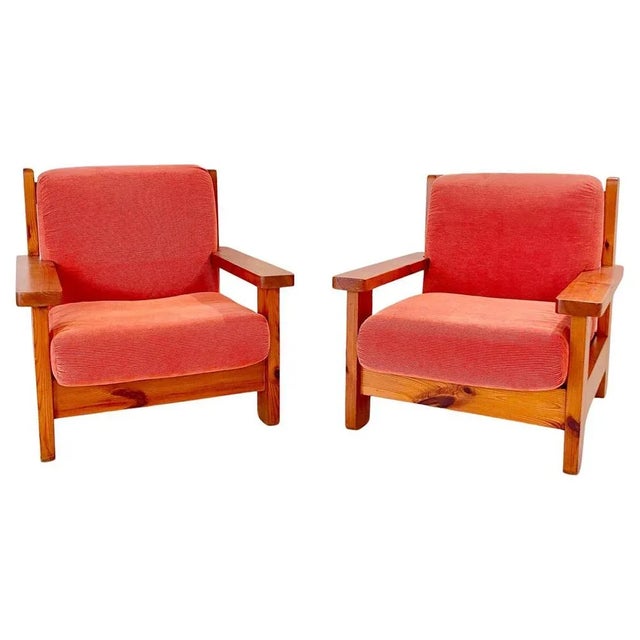 Mid-Century Modern Set of Large Armchairs, 1970s For Sale - Image 3 of 13