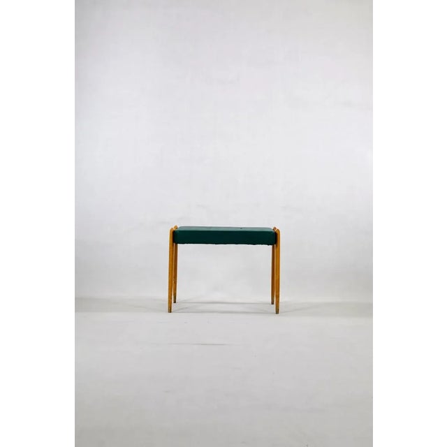 1950s Mid-Century Green Console Table with Stool, Set of 2 For Sale - Image 5 of 8