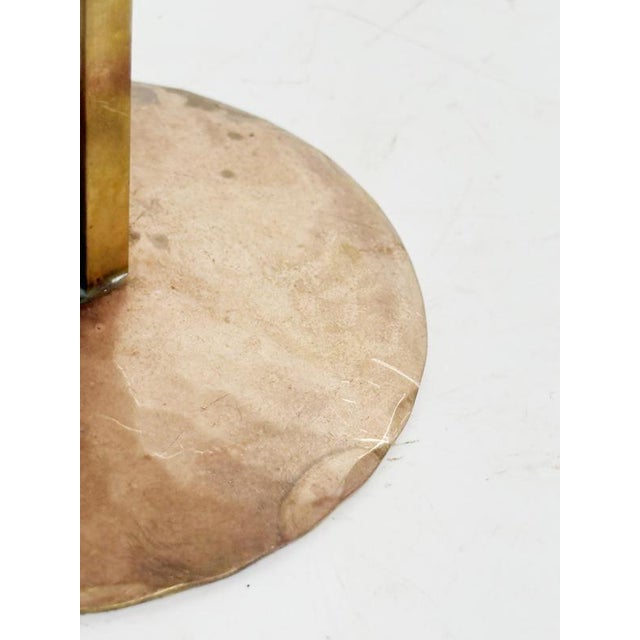 Copper Vintage Scandinavian Candleholder in Patinated Metal, 1960s For Sale - Image 8 of 11