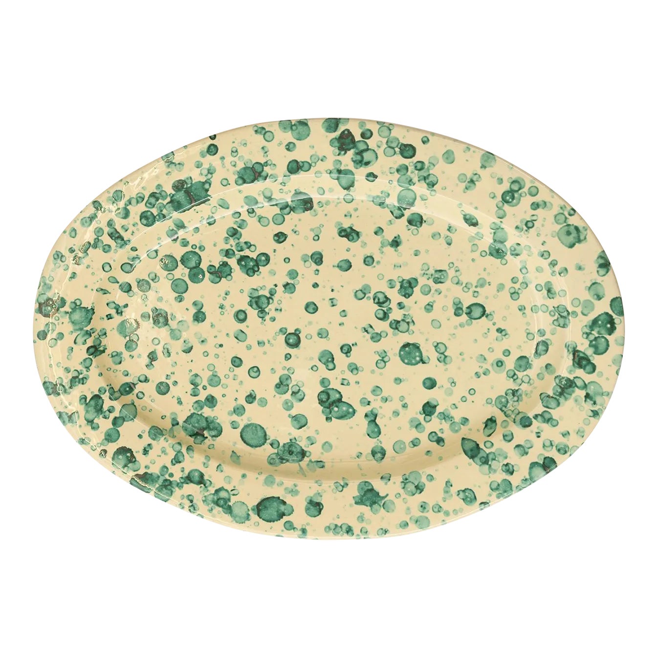 Sharland England Splatter Serving Platter, Yellow & Verde | Chairish