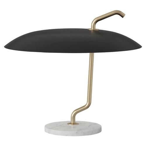Model 537 Lamp with Brass Structure and Black Reflector by Gino Sarfatti for Astep For Sale - Image 9 of 9