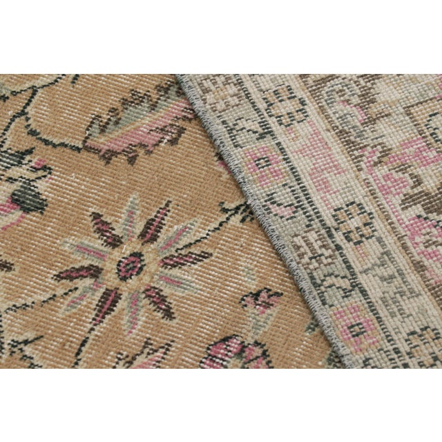 Textile Vintage Turkish Distressed Rug With Colorful Floral Patterns, From Rug & Kilim For Sale - Image 7 of 7