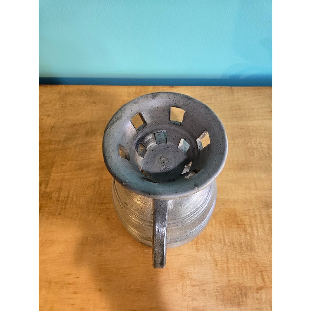 Mid 20th Century Korean Style Clay Pedestal Bowl For Sale - Image 4 of 4